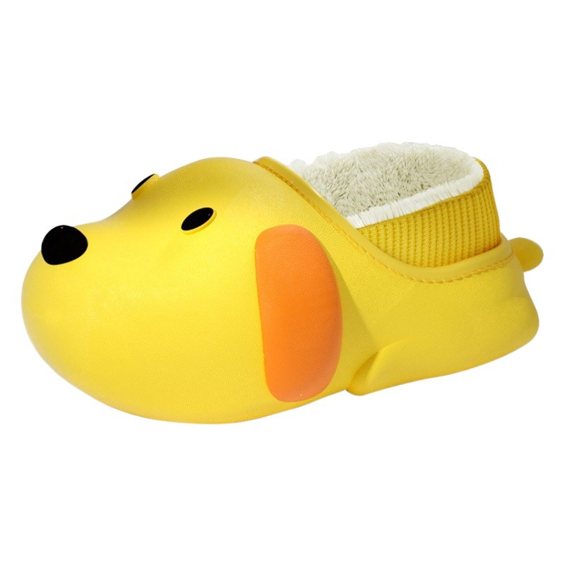 Zapatillas de algodón para niños, suela gruesa de dibujos animados de otoño e invierno interior antideslizante casa Zapatos acolchados de algodón EVA impermeable Generación de cabello