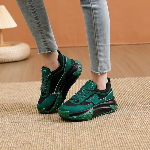 Leather Dad Shoes for Women  Spring New Fashion, Versatile Thick Sole Loafers for Casual and Sporty Women