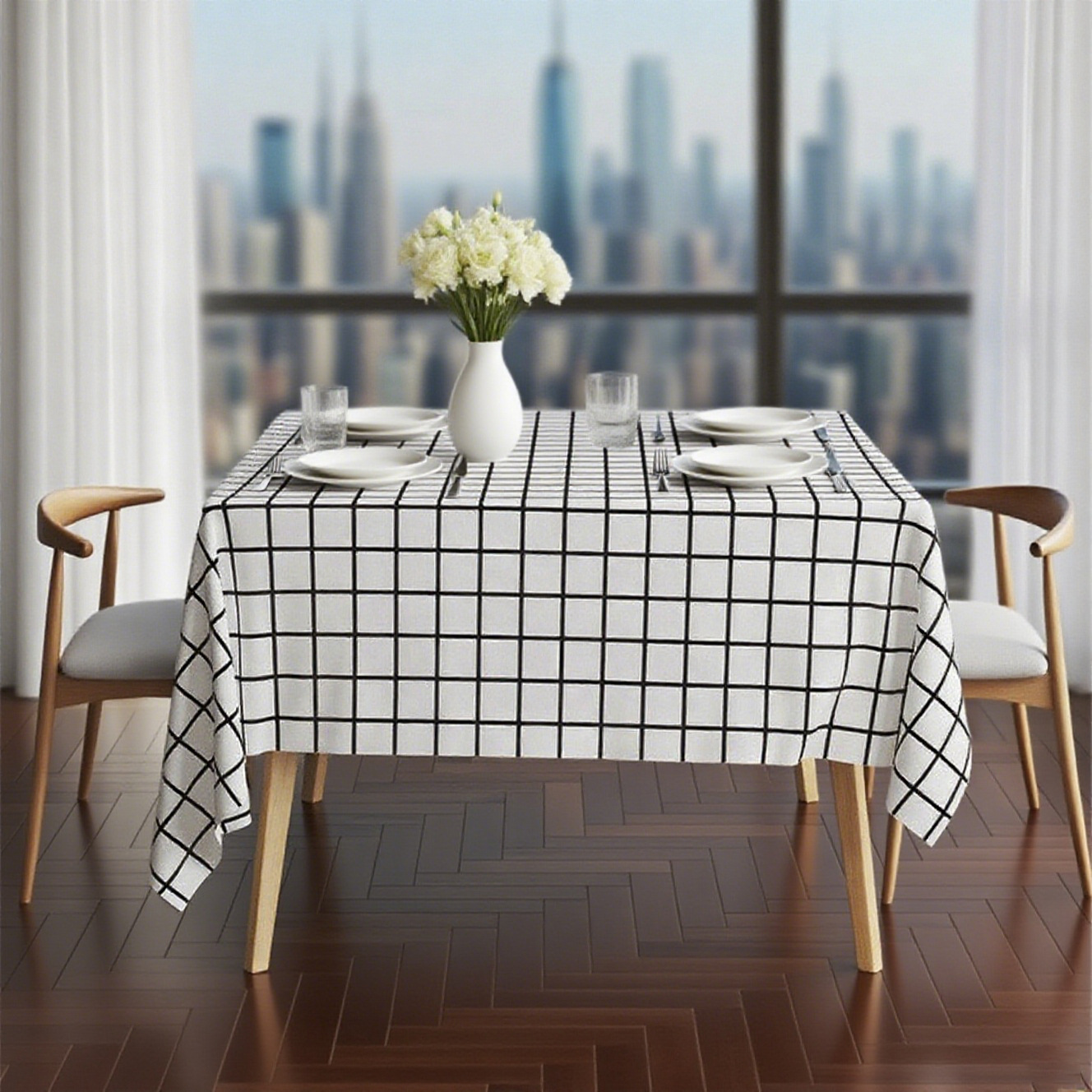 흑백 바둑판 격자