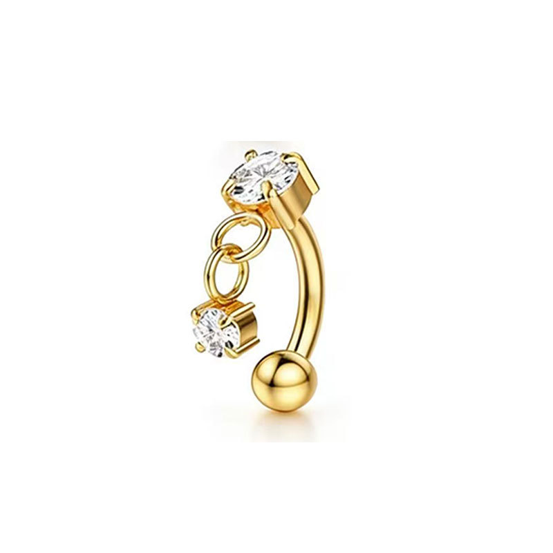 Fashion Stainless Steel Eyebrow Studs Zircon Heart Shape Piercing Jewelry Custom New Style detail image 9