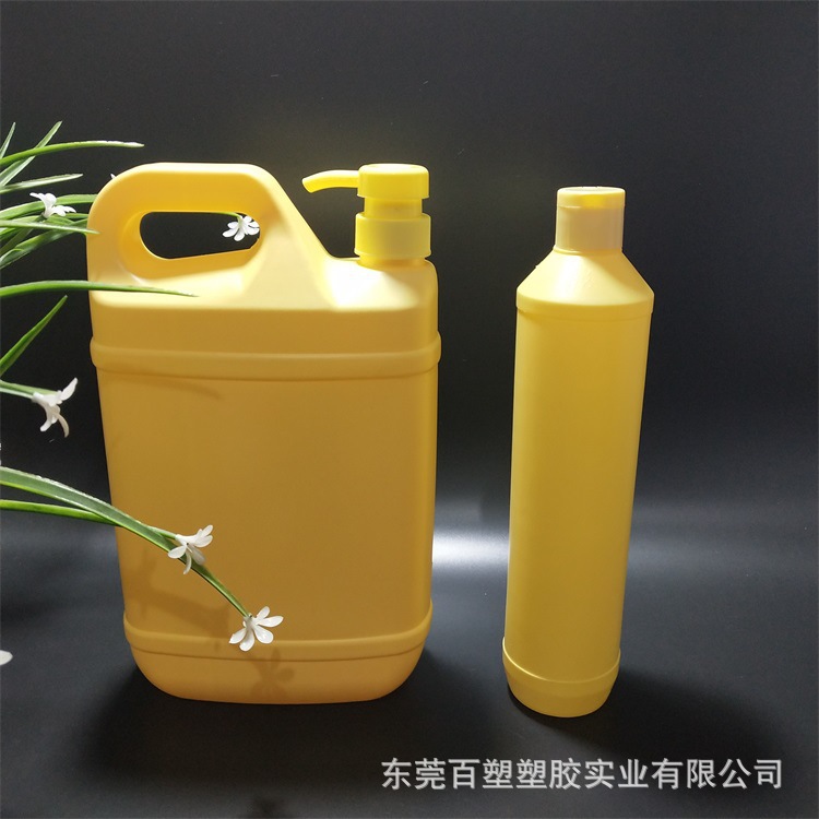 批发1L1.5升2升2.5升5L10L20LKG公斤洗洁精瓶黄色塑料桶扁罐胶壶