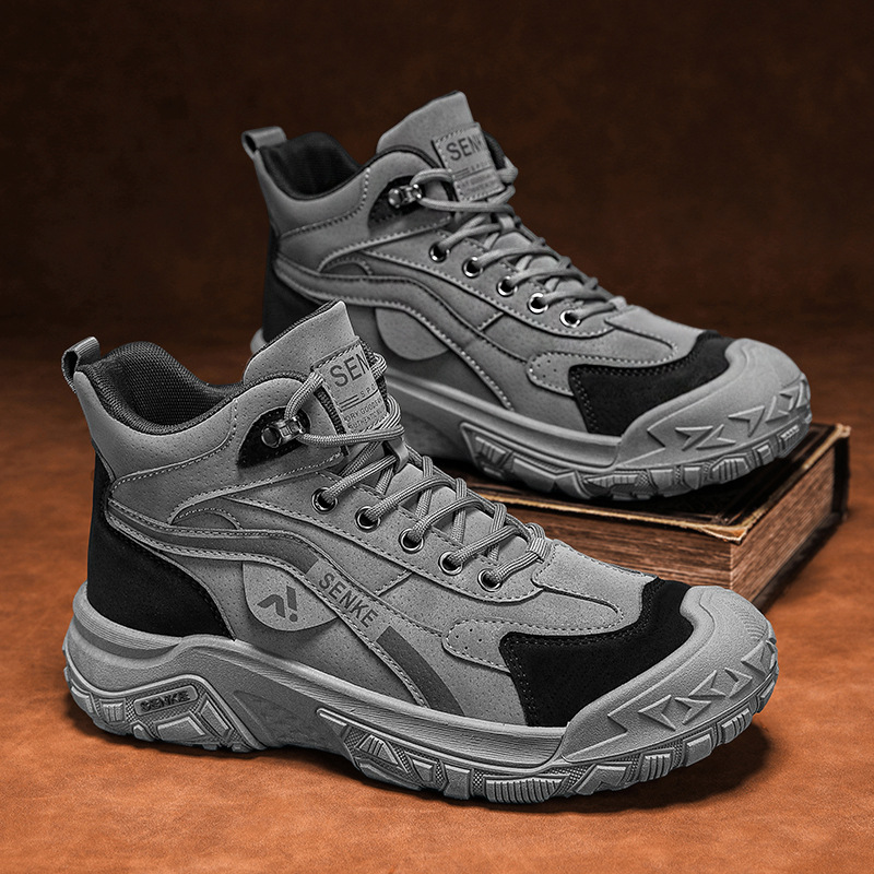 High-Top Men's Shoes Autum 2025 New Outdoor Sports Mountaineering Labor Protection Shoes Non-Slip Wear-Resistant Men's Work Boots