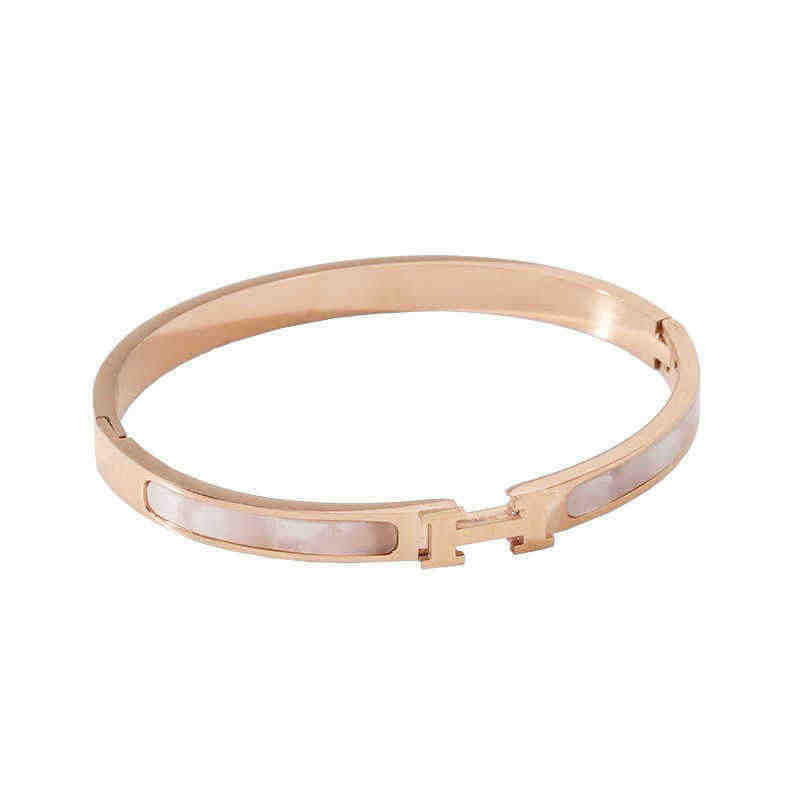 Pulseras de anillo de letra H mujeres plata con marita de titanio pulseras de acero pulseras lujosas pulseras de nicho joyas exquisitas