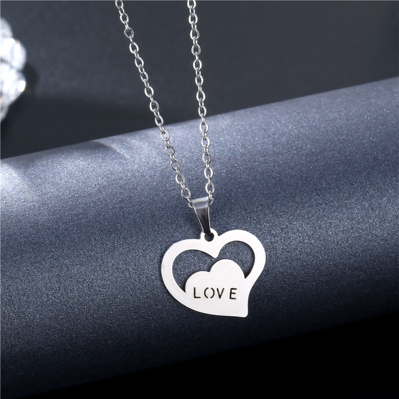 Wholesale Jewelry Simple Hollow Geometric Pendant Stainless Steel Necklace Nihaojewelry display picture 22