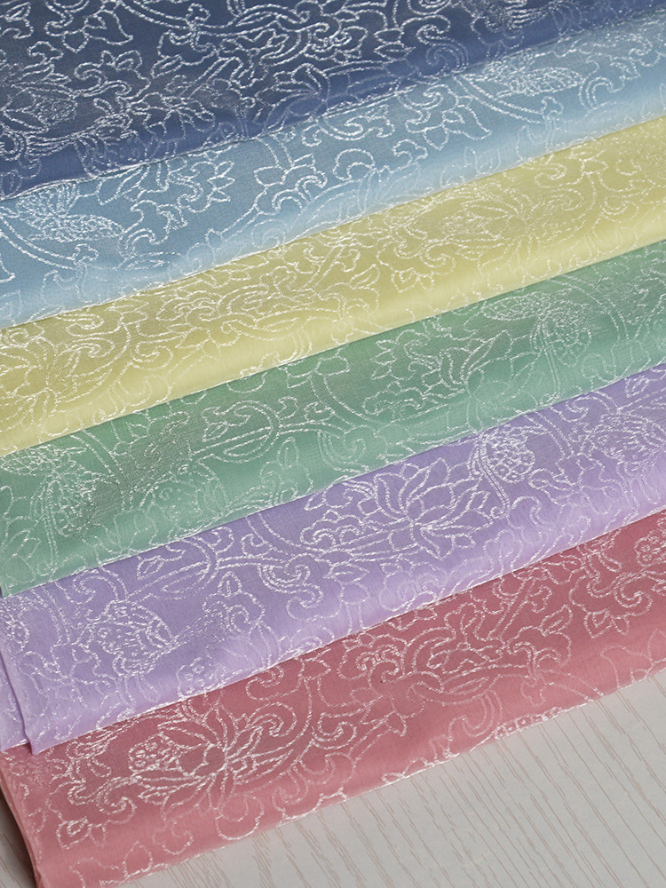 缠枝莲复原纹样暗纹纱织花纱汉服上襦裙布面料玉猫家其他