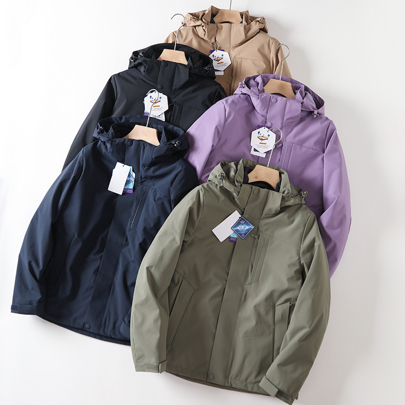 Outdoor three-in-one detachable down liner men's jacket couple autumn and winter travel winter jacket jacket