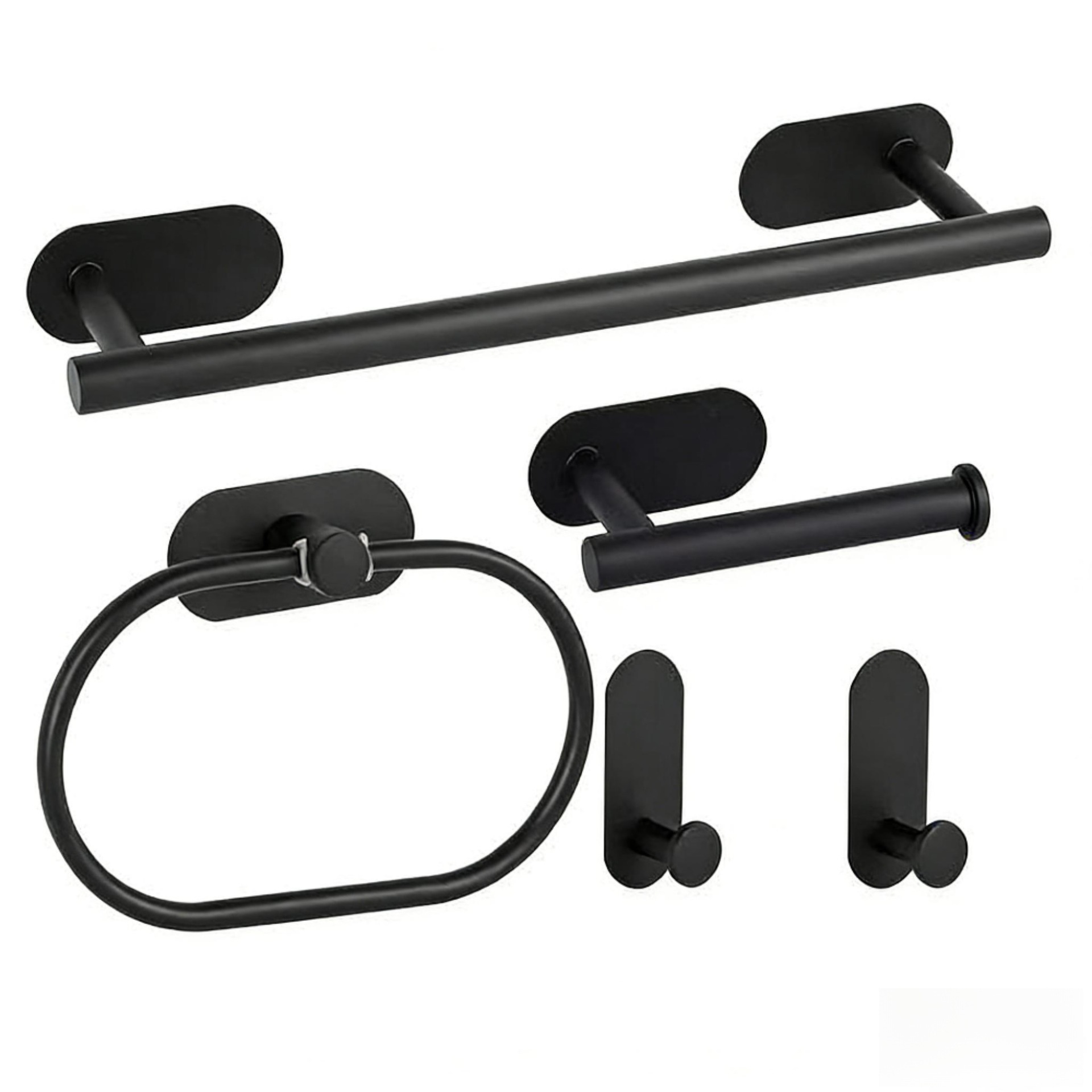 Perforación de toallas de acero inoxidable colgantes de toallas de baño colgantes de pared de toallas negras de un solo palo colgantes de baño de oro colgantes