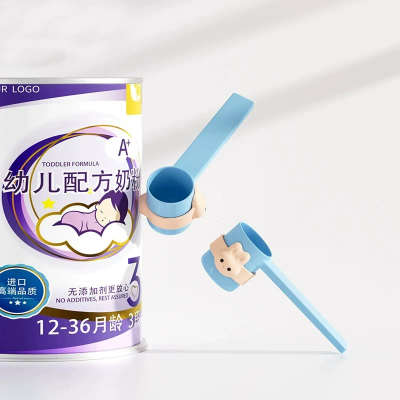 Держатель для ложки для сухого молока с кроликом, антипригарный, нетоксичный, без запаха, магнитное всасывание, защита от падения, детская мерная ложка, помощник