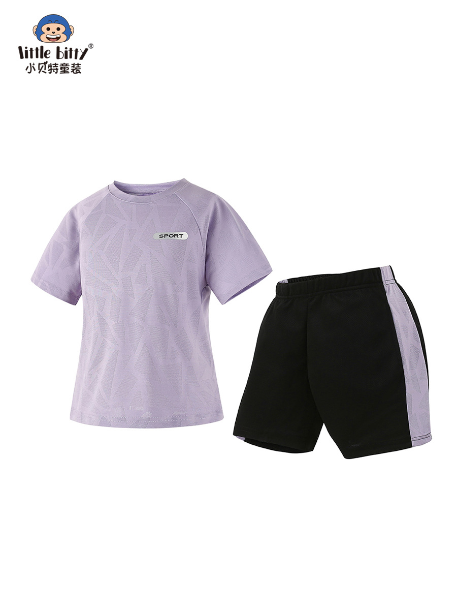 2025 Summer New Children's Short-sleeved Shorts suit Girls Quick-drying Two-piece Children's Sports Clothing