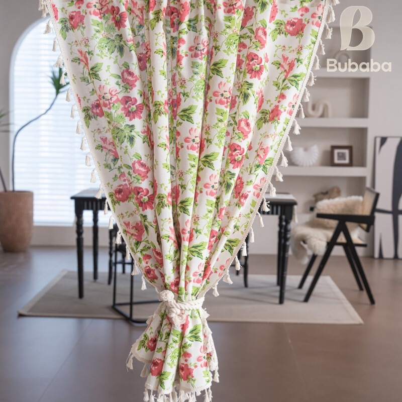 American-Style Floral Print Curtains, Country Vintage Door and Window Curtains for Living Room and Bedroom, Factory Finished Products Wholesale American-Style Floral Print Curtains, Country Vintage Door and Window Curtains for Living Room and Bedroom, Factory Finished Products Wholesale