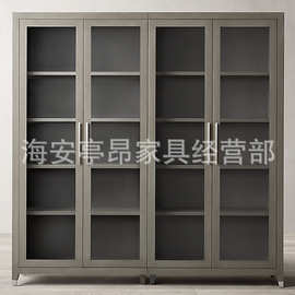 美式乡村复古经典轻奢书柜展示柜书房收纳储物家用民宿别墅样板房