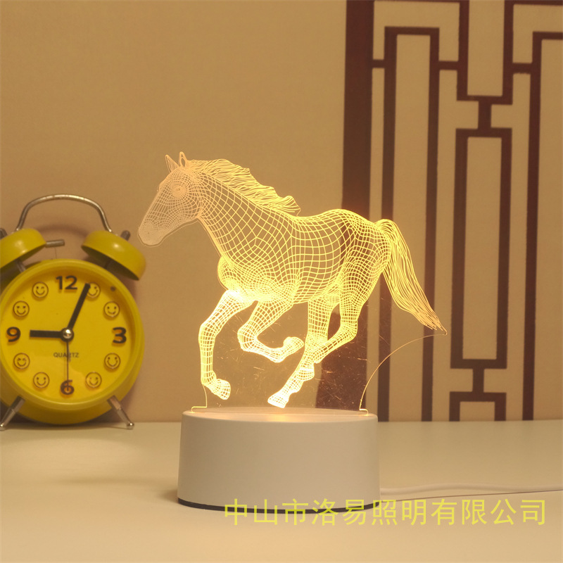 3D lámpara de noche acrílica atmósfera regalos de cabecera atmósfera lámpara de evento regalos al por mayor DIY lámpara de escritorio ideas de Navidad