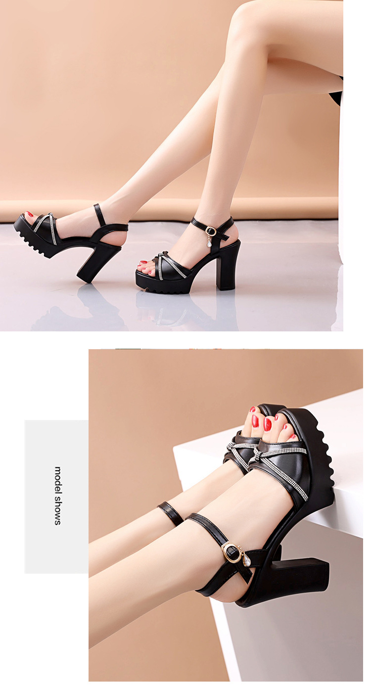 Sandales hautes à talons épais, plateforme imperméable, polyvalentes, en cuir souple, confortables et élégantes, nouvelle collection 2024_voghion.com