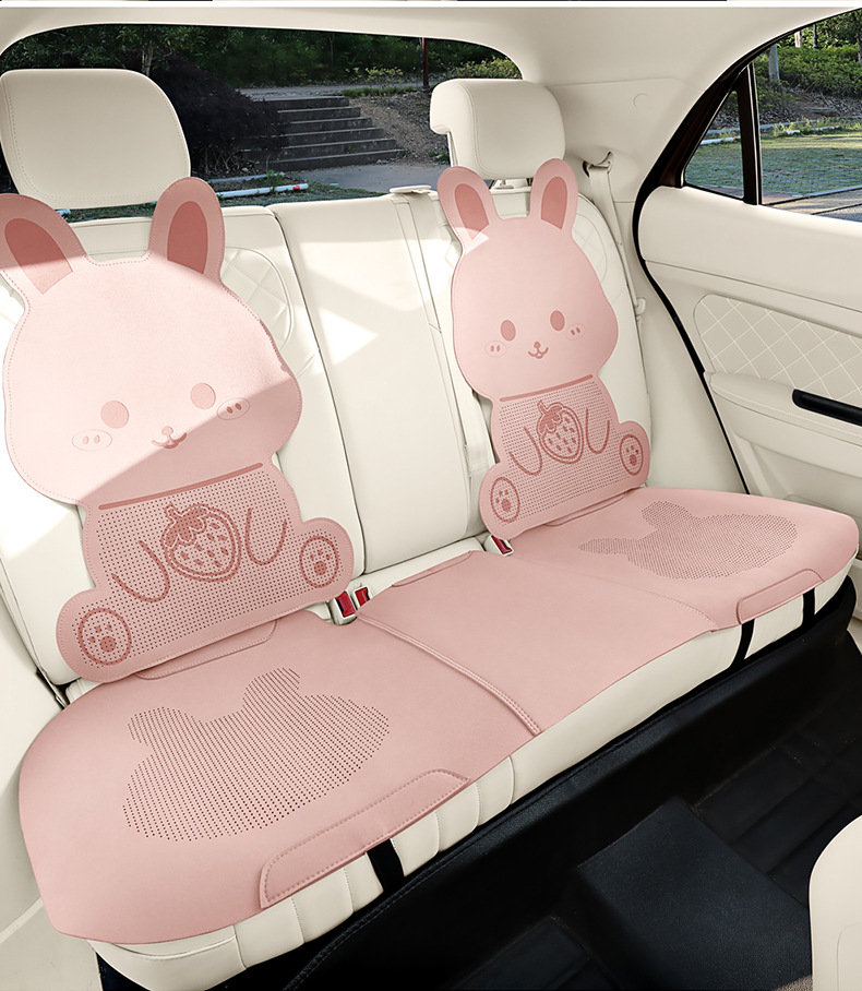 26 Years New Model Cute Little Rabbit Faux Fur Half-Cover Saddle Pad Car Seat Cushion Cover Universal for All Seasons