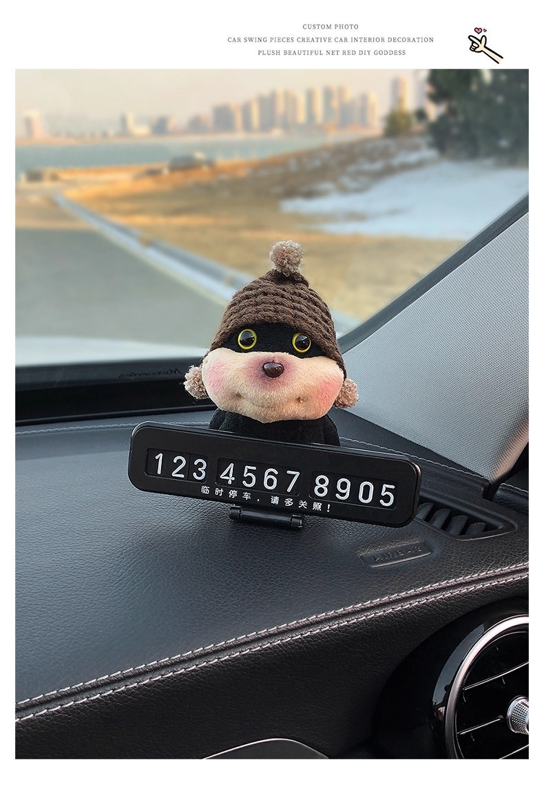 Quirky and Cute Bee and Puppy Number Plate, Car Temporary Parking Sign, High-End 2025 New Model