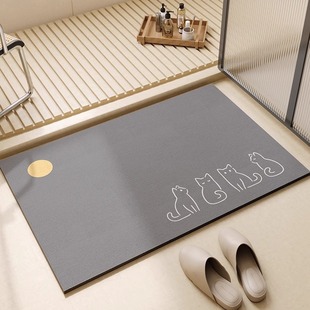 Cross-Border Diatom Mud Water-Absorbent Non-Slip Entrance Door Mat Bathroom Bathroom Floor Mat Entrance Stain-Resistant Easy-Care Floor Mat
