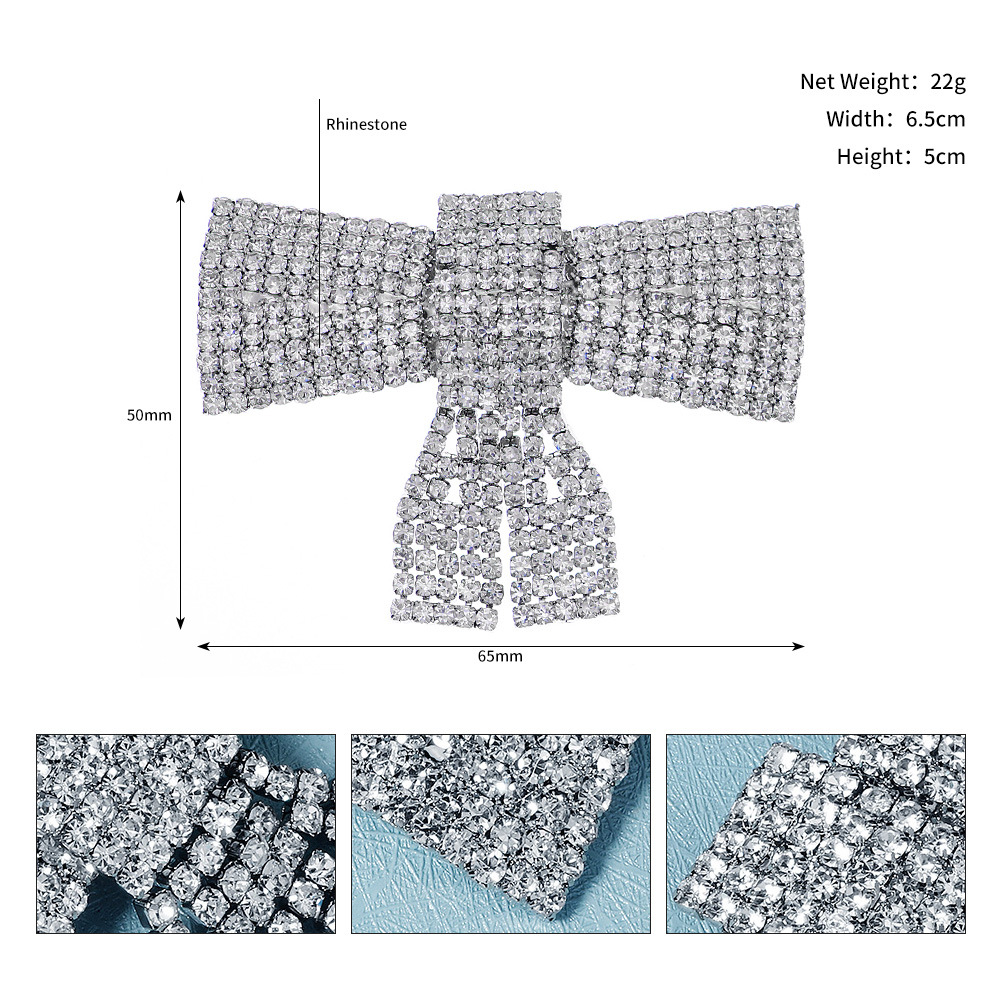 20g Weight Hair Clip Hair Accessories Type 1 Piece Quantity Banquet, Party Occasion Rhinestone Material Heart Shape, Bow Knot Pattern All Seasons Season Women's Gender Elegant, Shiny Style Elegant Shiny Women's Heart Shape Bow Knot Rhinestone Hair Clip 1
