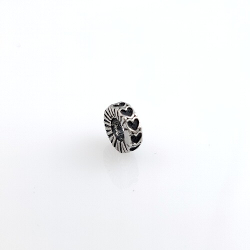 DIY stainless steel hollow cylindrical heart-shaped open-hole beads bracelet decorative retro heart gear beads