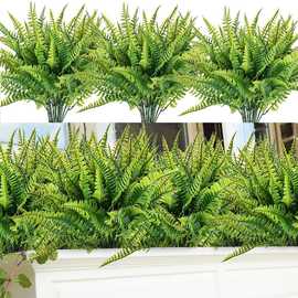 亚马逊跨境人造植物假长波斯叶植物绿色户外防紫外线假植物把束草