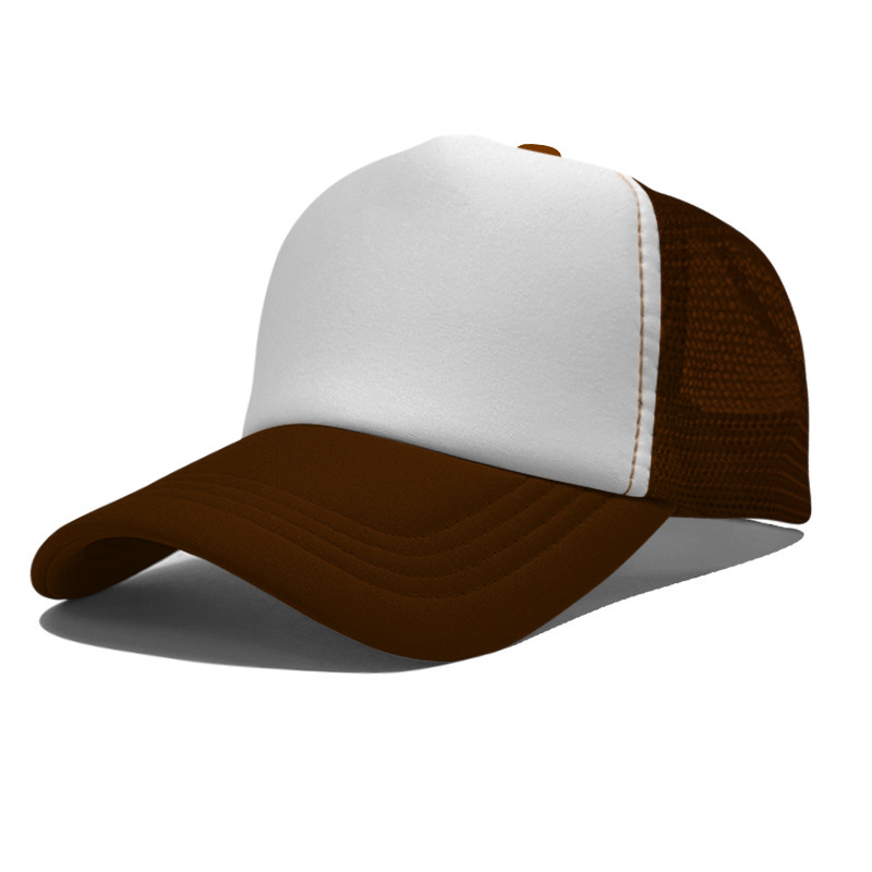 Gorra de malla de esponja con logo personalizado, gorra de béisbol de color sólido, comercio exterior transfronterizo, protección solar, gorra publicitaria con impresión personalizada, venta al por mayor.