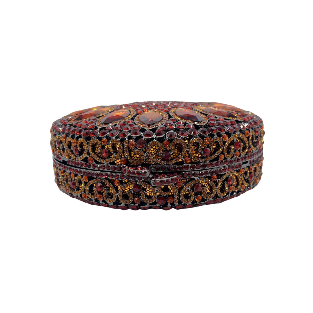 Túi clutch nữ đính đá dạ hội kiểu dáng đầm sườn xám phong cách châu Âu — màu nâu, Tùy chỉnh các màu khác