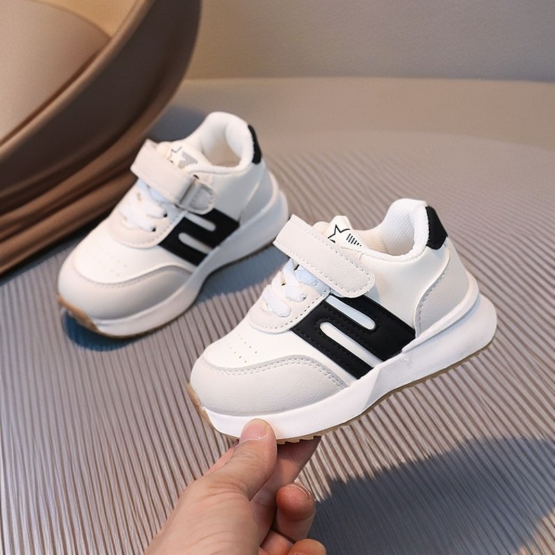 Waterproof Kids' Sneakers - Spring Classic Retro Running Shoes For Boys & Girls, Lightweight Breathable With Hook-And-Loop Closure_voghion.com