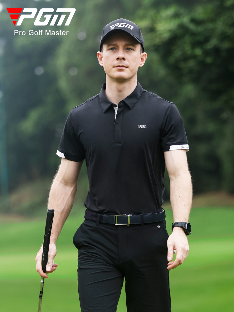 Áo thun golf nam ngắn tay PGM hút ẩm nhanh khô — YF587-màu trắng, YF587-Màu đen, YF587-màu đỏ