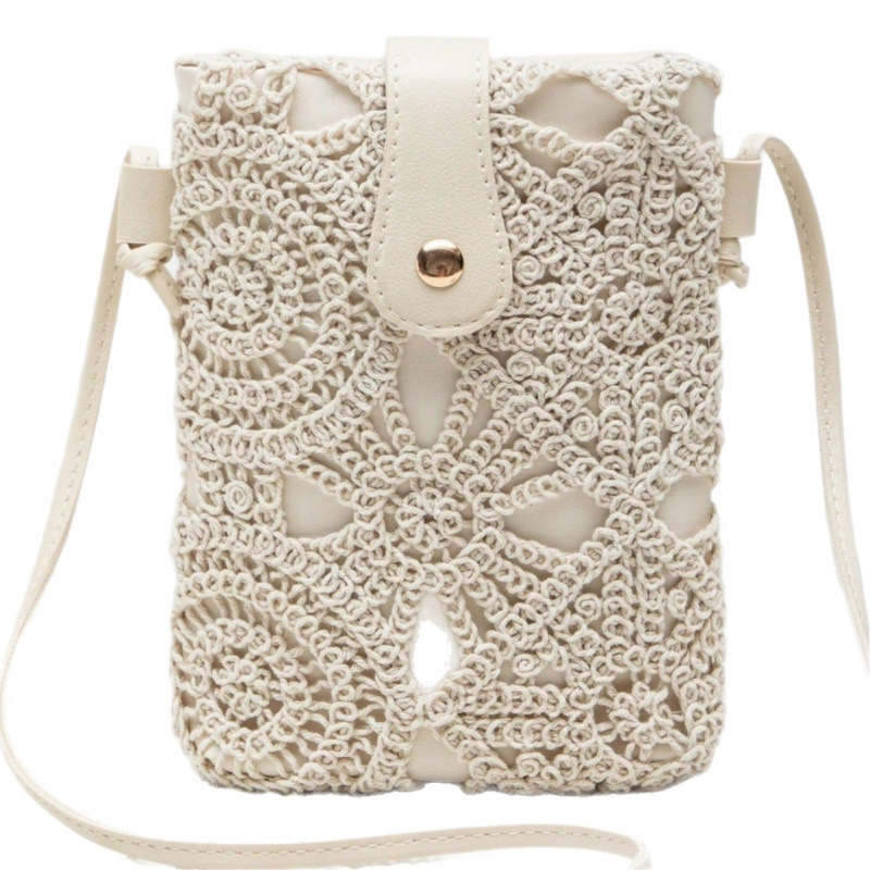 Transfronterizos de encaje trenzado damas mochila de moda algodón hueco bolso de hombro bolso de brazo bolso de mano bolso vacacional