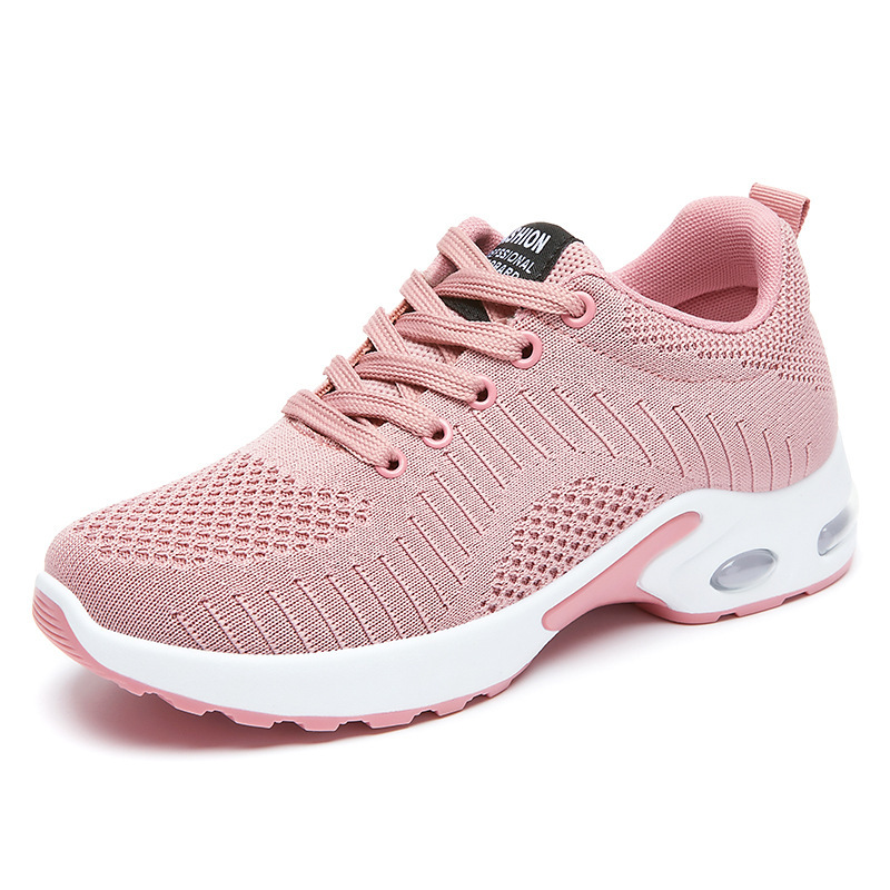 Zapatos de mujer para primavera y otoño, nuevas zapatillas deportivas casuales transpirables de punto, zapatos de mujer de talla grande, zapatillas versátiles para correr.