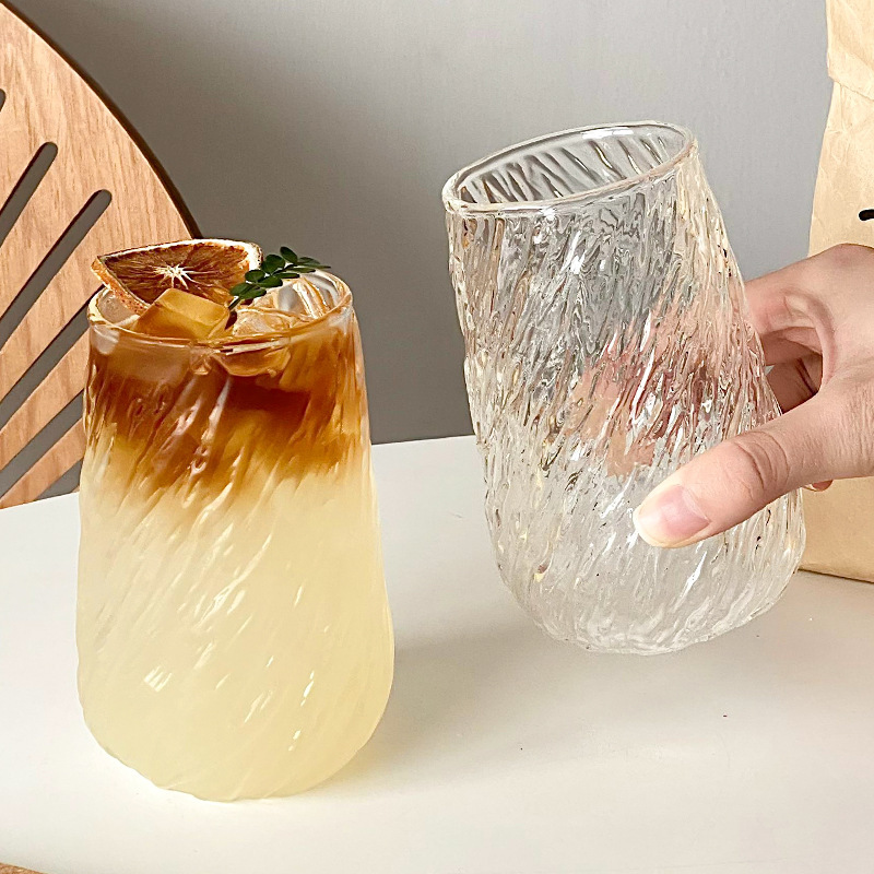 Customized High Borosilicate Tree Pattern Coffee Cup, Iced American Latte Cup, High-Looking Single-Layer Juice Cup, High Temperature Resistant Glass Water Customized High Borosilicate Tree Pattern Coffee Cup, Iced American Latte Cup, High-Looking Single-Layer Juice Cup, High Temperature Resistant Glass Water