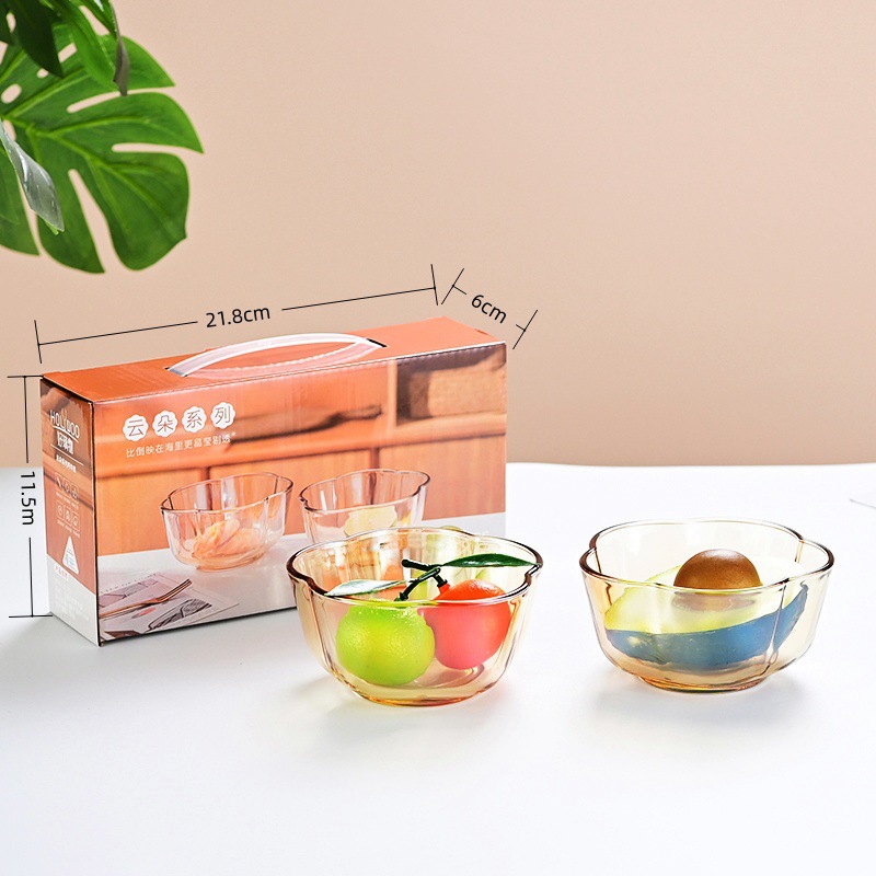 Cuenco de cristal con tapa para cocina, frutero doméstico, alto valor estético, color té simple, venta al por mayor de fábrica, cuenco de cristal en stock.