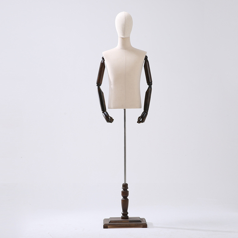 Tienda de ropa modelo masculino de madera sólida modelo adulto accesorios tienda de ropa estante de exhibición de plataforma de sopa estante de modelo