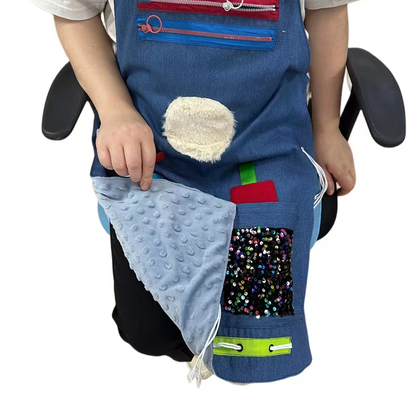 Delantal de entrenamiento sensorial transfronterizo demencia senil manta juguetes sensoriales suministros para ancianos delantal de percepción del hogar
