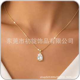 跨境欧美亚马逊ins风单项链女网红百搭小众气质女潮流锁骨链脖链