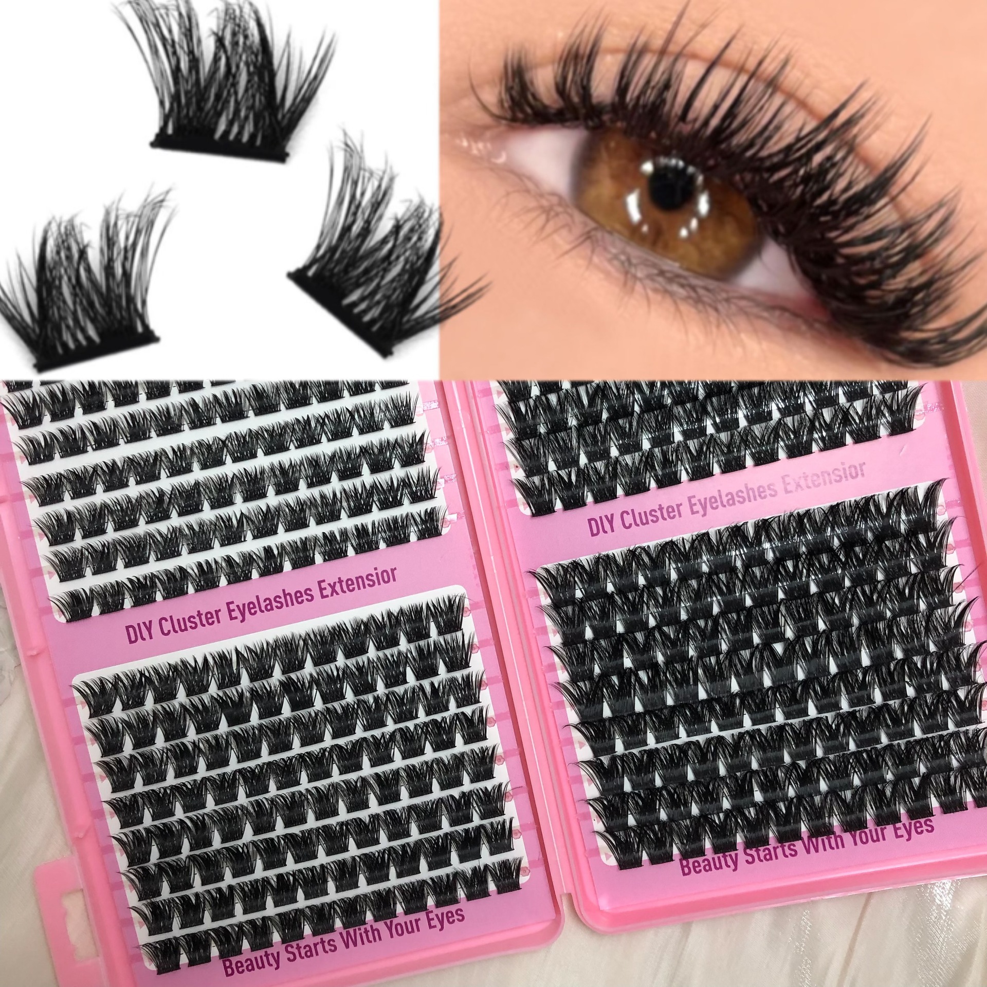 Transfronterizas pestañas falsas 30 - 100D comercio exterior caja de pestañas gruesas con pinzas de pegamento conjunto de pestañas falsas