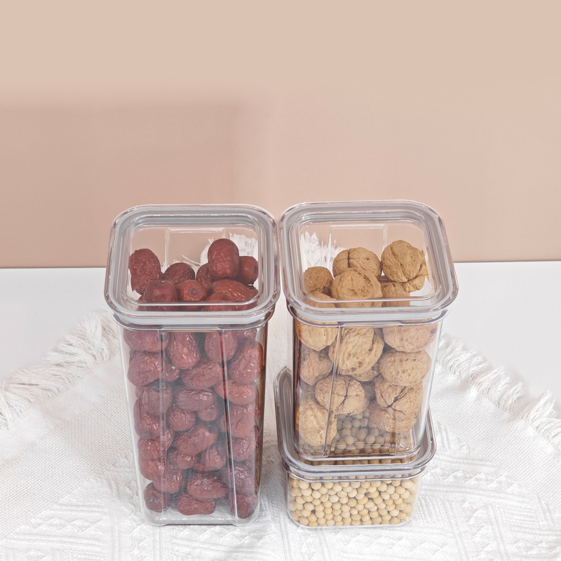 批发食品级PET密封罐厨房家用透明五谷杂粮储物盒防潮防虫干果盒|undefined