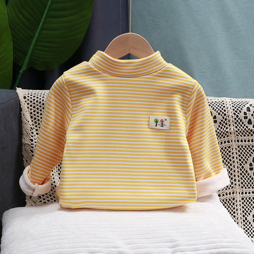 Children's winter middle-child base clothing for boys and girls, warm base innerwear with extra padding, children's top clothing
