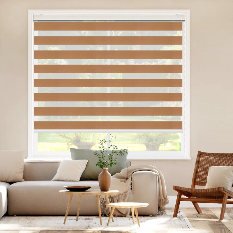 Customized American double-layer zebra blinds, office bathroom light-shading lifting beaded gauze curtains