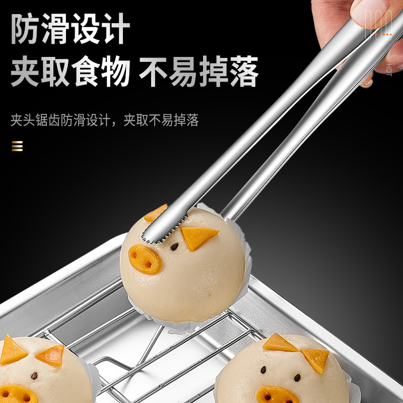 食べ物クリップ304ステンレス延長日本式バーベキュークリップ卸売り韓国式キャンプ焼肉クリップ家庭用食品クリップ|undefined