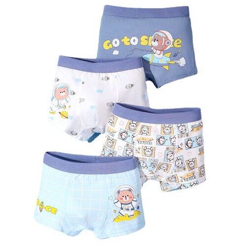  new boys underwear, children's pure cotton boxer briefs, antibacterial crotch four-pack, no clip pp factory direct sale