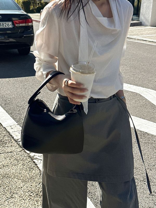 韩版设计感假两件休闲裤女2025秋季新款百搭屁帘显瘦宽松水洗长裤|undefined