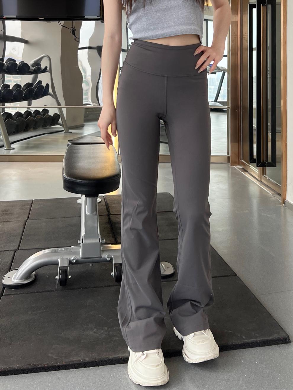 Alo ヨガ マイクロフレア パンツ レディース ハイウエスト スリム ブラック グレー ピンク 速乾性 スリム アウター ヒップ リフティング ヨガ パンツ