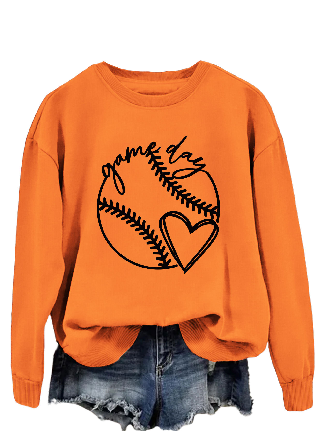 Orange sweatshirt (black font)
