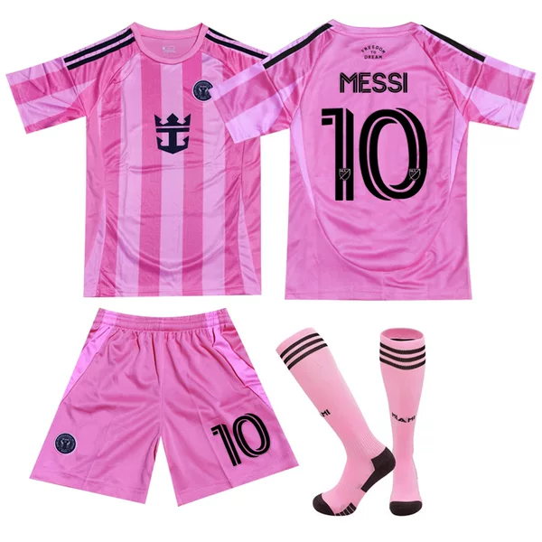 2025-26 Miami Home pink No. 10 Messi Football Jersey suit Jersey 9 Suarez Grabs New Style