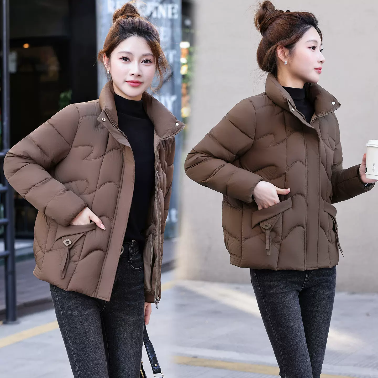 棉袄短款显瘦立领羽绒棉服小个冬季洋气时尚保暖气质修身棉衣外套