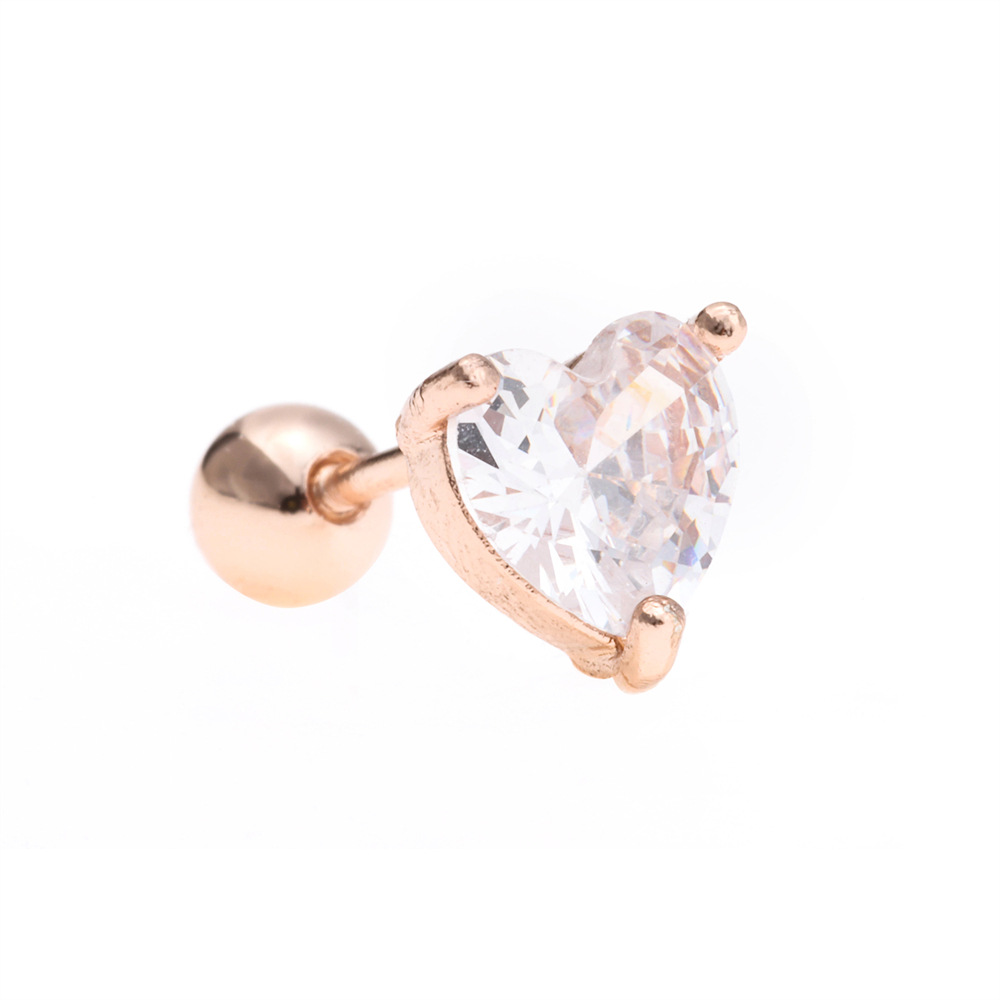 simple classic love ear bone studs spiral ball piercing earring