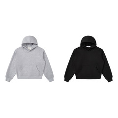 秋冬の高坪量Boxy基礎の衛衣の抗シワのcleanfitの短い幅の版のタイプのHoodieの純色の帽子のシャツ