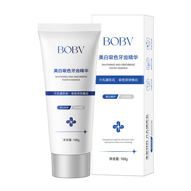 BOBV美白吸色牙齿精华清新口气美白去渍去黄净澈牙齿清洁亮齿牙膏|undefined