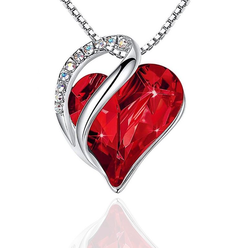 Fashion Heart Shape Artificial Crystal Plating Rhinestones Pendant Necklace 1 Piece display picture 8