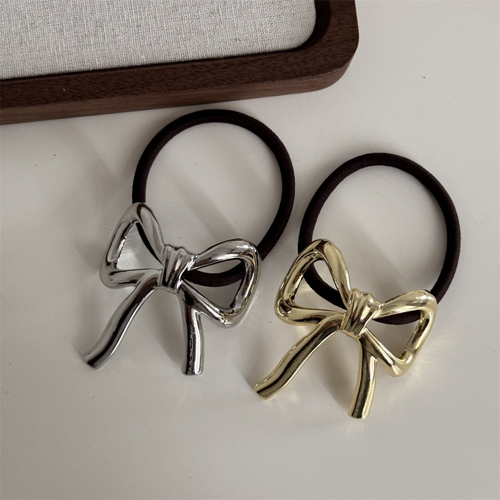 Women's Simple Style Classic Style Bow Knot Alloy Elastic Band Bowknot Hair Tie display picture 6